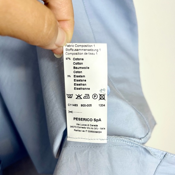 Peserico Stretch Cotton Flutter Sleeve Top - Picture 7 of 7